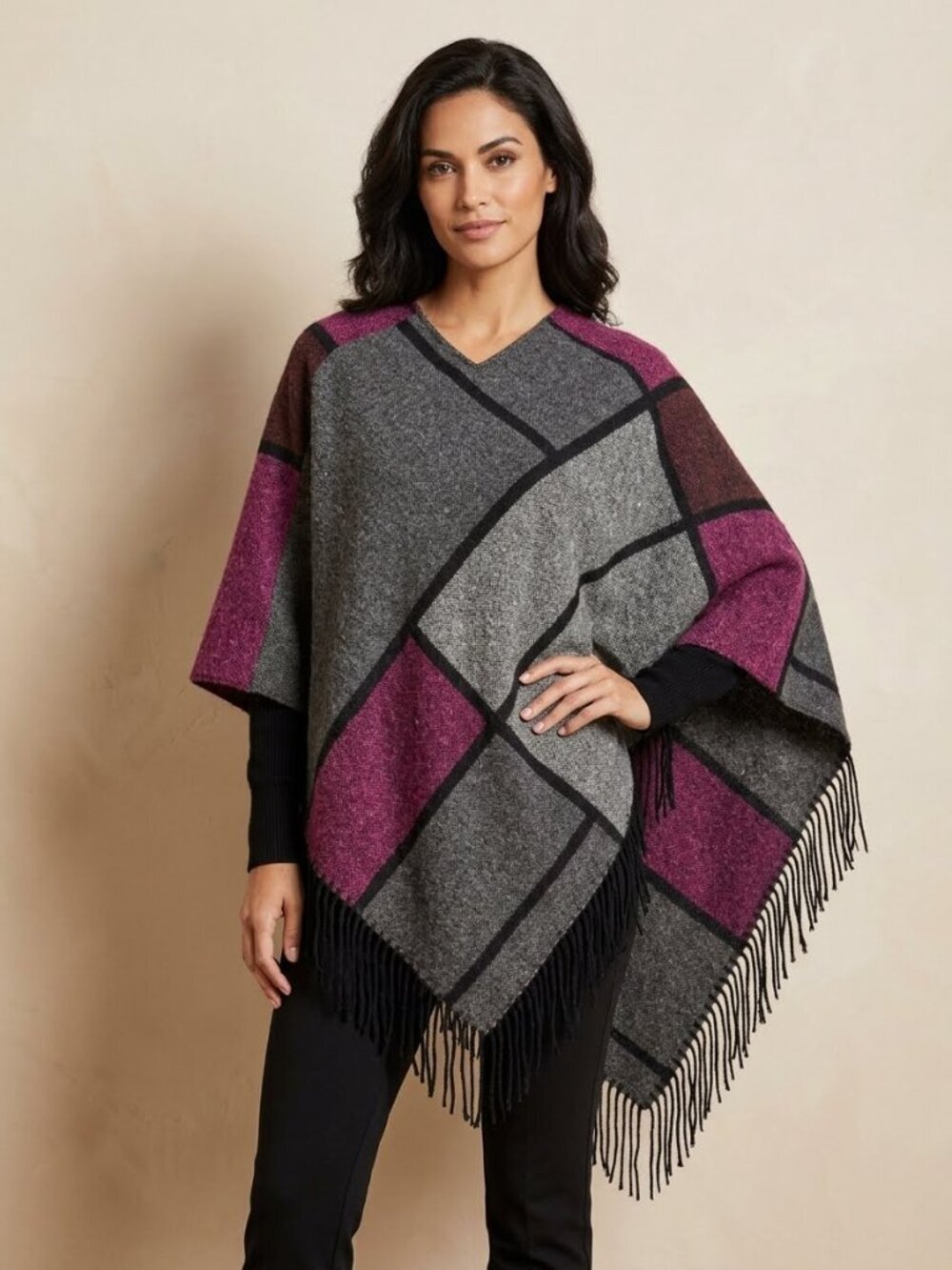 color block poncho size S/M
